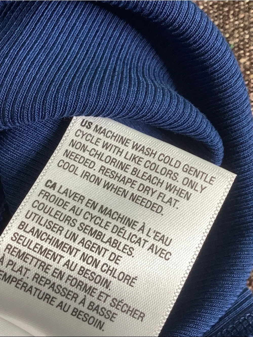 Blue Micro Ribbed Scoop Neck Top - Small - Picture 10 of 13